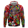 Autism Awareness Australia Essendon Bombers Zip Hoodie Aboriginal Indigenous Art