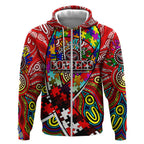 Autism Awareness Australia Essendon Bombers Zip Hoodie Aboriginal Indigenous Art