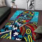 Autism Awareness Australia Port Adelaide Power Area Rug Aboriginal Indigenous Art