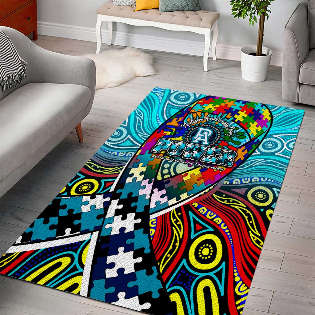 Autism Awareness Australia Port Adelaide Power Area Rug Aboriginal Indigenous Art