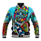 Autism Awareness Australia Port Adelaide Power Baseball Jacket Aboriginal Indigenous Art