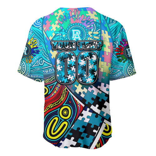 Autism Awareness Australia Port Adelaide Power Baseball Jersey Aboriginal Indigenous Art