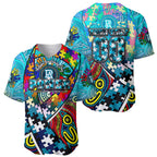 Autism Awareness Australia Port Adelaide Power Baseball Jersey Aboriginal Indigenous Art