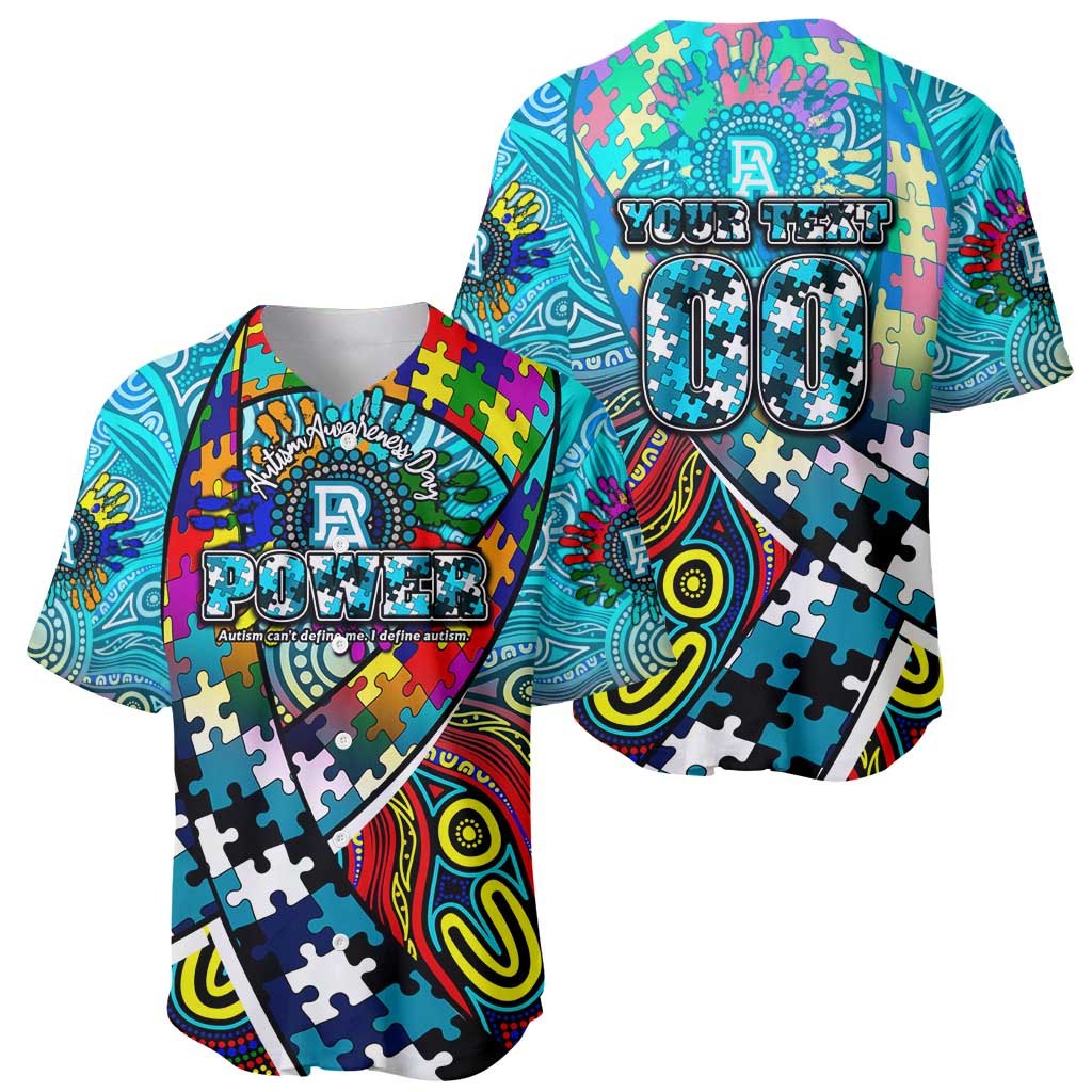 Autism Awareness Australia Port Adelaide Power Baseball Jersey Aboriginal Indigenous Art