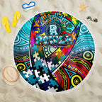 Autism Awareness Australia Port Adelaide Power Beach Blanket Aboriginal Indigenous Art