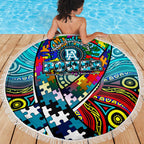 Autism Awareness Australia Port Adelaide Power Beach Blanket Aboriginal Indigenous Art