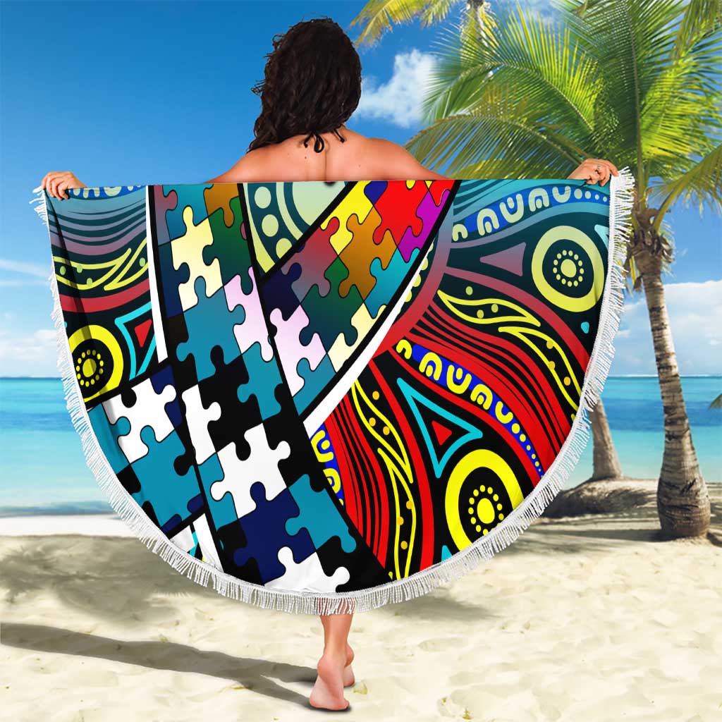 Autism Awareness Australia Port Adelaide Power Beach Blanket Aboriginal Indigenous Art