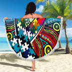 Autism Awareness Australia Port Adelaide Power Beach Blanket Aboriginal Indigenous Art