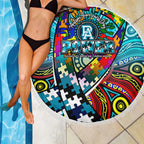 Autism Awareness Australia Port Adelaide Power Beach Blanket Aboriginal Indigenous Art