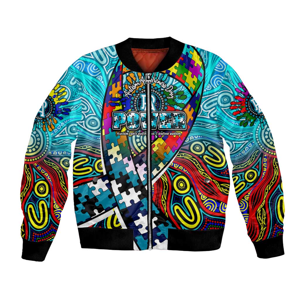 Autism Awareness Australia Port Adelaide Power Bomber Jacket Aboriginal Indigenous Art