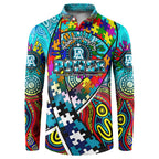 Autism Awareness Australia Port Adelaide Power Button Sweatshirt Aboriginal Indigenous Art