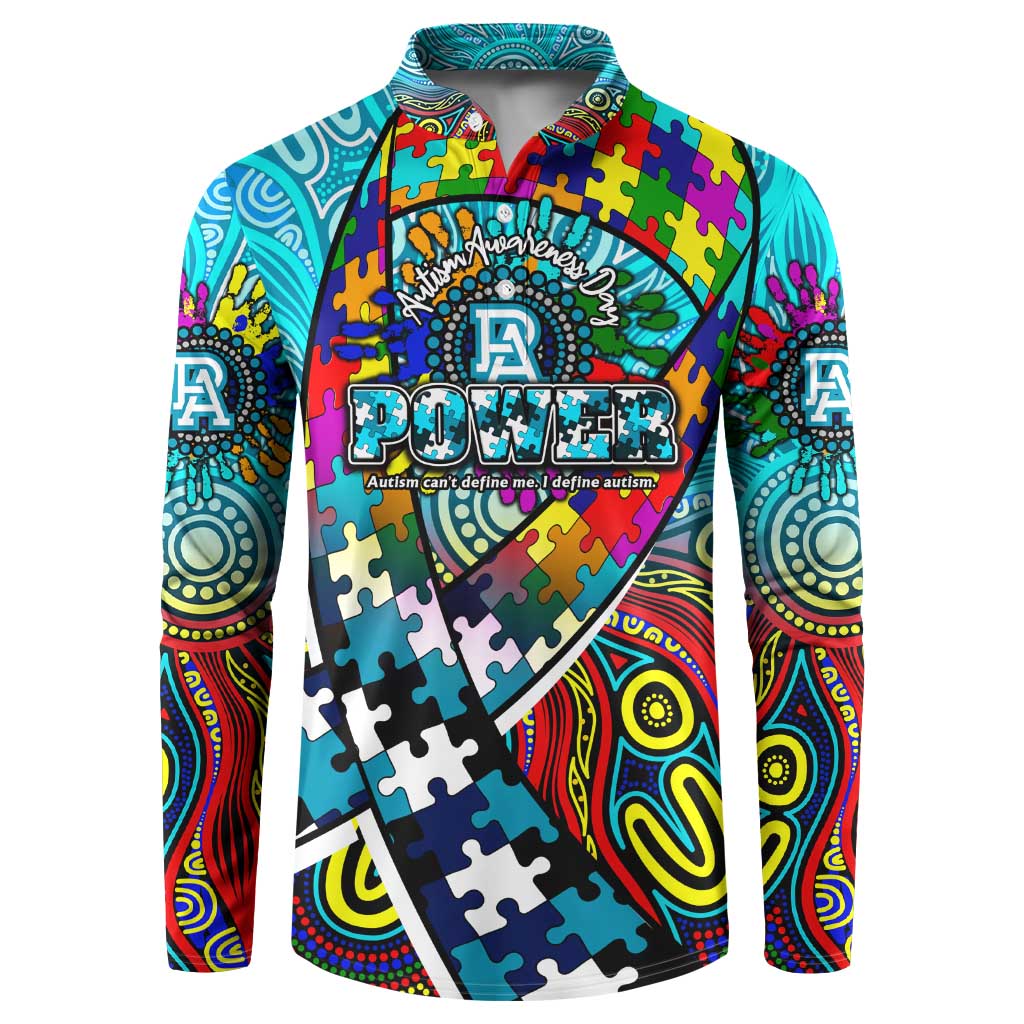 Autism Awareness Australia Port Adelaide Power Button Sweatshirt Aboriginal Indigenous Art
