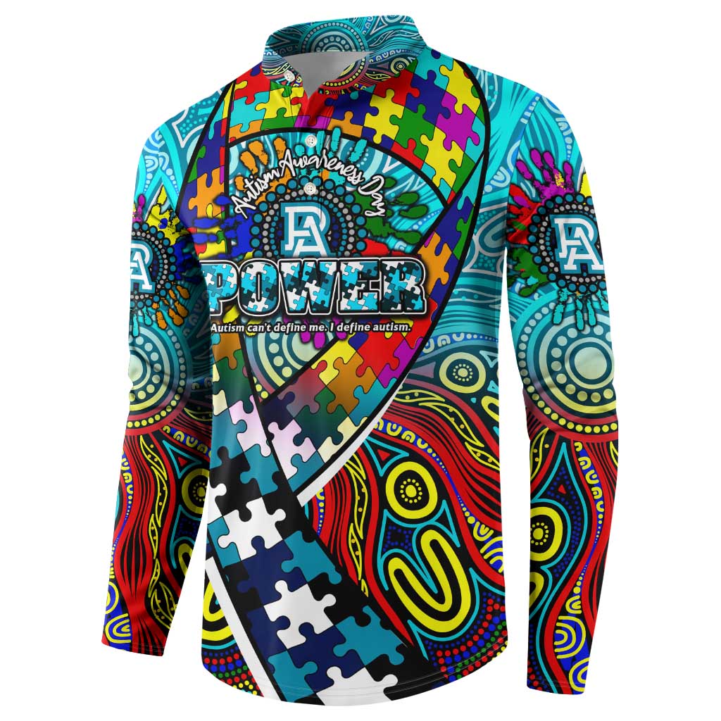 Autism Awareness Australia Port Adelaide Power Button Sweatshirt Aboriginal Indigenous Art