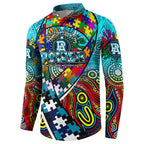 Autism Awareness Australia Port Adelaide Power Button Sweatshirt Aboriginal Indigenous Art