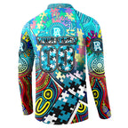 Autism Awareness Australia Port Adelaide Power Button Sweatshirt Aboriginal Indigenous Art