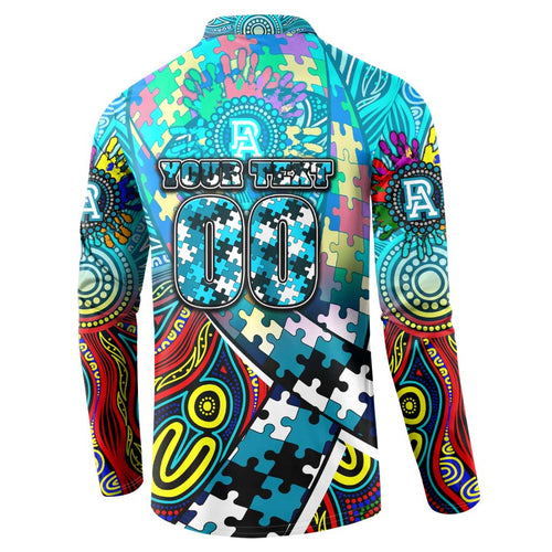 Autism Awareness Australia Port Adelaide Power Button Sweatshirt Aboriginal Indigenous Art