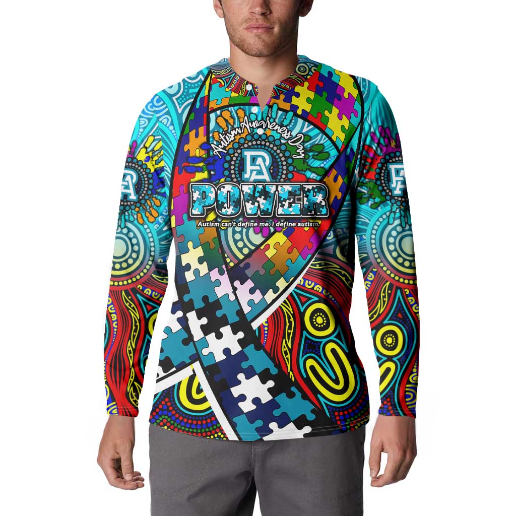 Autism Awareness Australia Port Adelaide Power Button Sweatshirt Aboriginal Indigenous Art