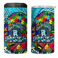 Autism Awareness Australia  Port Adelaide Power 4 in 1 Can Cooler Tumbler Aboriginal Indigenous Art