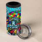 Autism Awareness Australia  Port Adelaide Power 4 in 1 Can Cooler Tumbler Aboriginal Indigenous Art