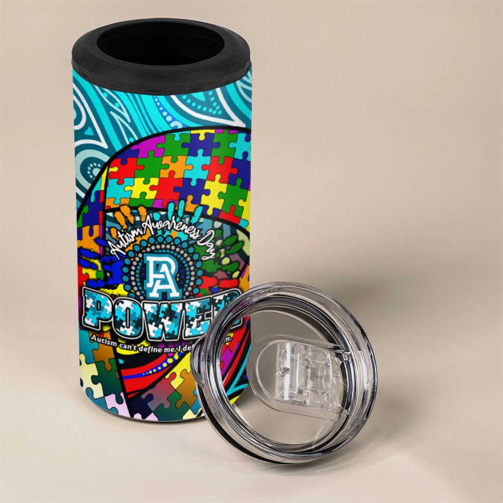 Autism Awareness Australia  Port Adelaide Power 4 in 1 Can Cooler Tumbler Aboriginal Indigenous Art