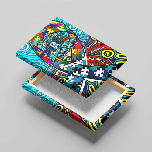 Autism Awareness Australia Port Adelaide Power Canvas Wall Art Aboriginal Indigenous Art