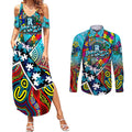 Autism Awareness Australia Port Adelaide Power Couples Matching Summer Maxi Dress and Long Sleeve Button Shirt Aboriginal Indigenous Art