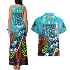 Autism Awareness Australia Port Adelaide Power Couples Matching Tank Maxi Dress and Hawaiian Shirt Aboriginal Indigenous Art