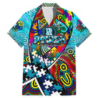 Autism Awareness Australia Port Adelaide Power Family Matching Mermaid Dress and Hawaiian Shirt Aboriginal Indigenous Art