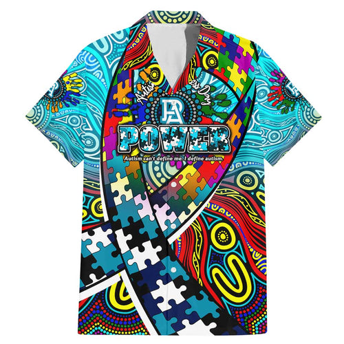 Autism Awareness Australia Port Adelaide Power Family Matching Mermaid Dress and Hawaiian Shirt Aboriginal Indigenous Art