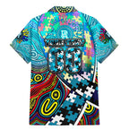 Autism Awareness Australia Port Adelaide Power Family Matching Mermaid Dress and Hawaiian Shirt Aboriginal Indigenous Art