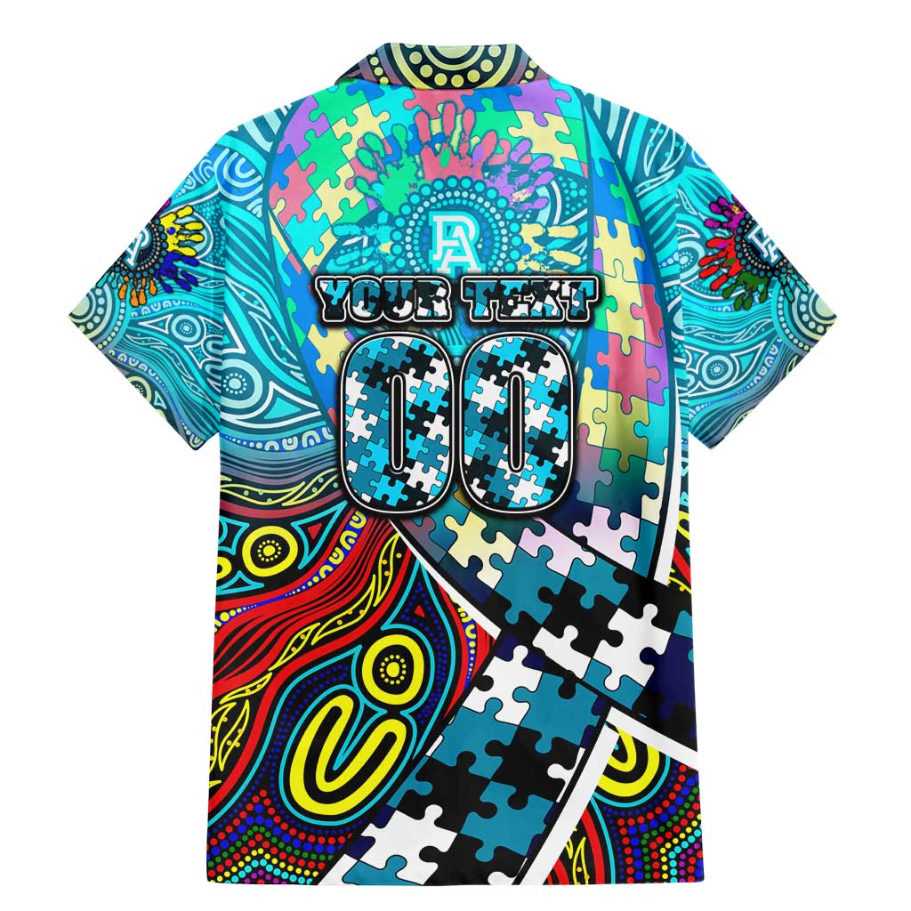Autism Awareness Australia Port Adelaide Power Family Matching Mermaid Dress and Hawaiian Shirt Aboriginal Indigenous Art