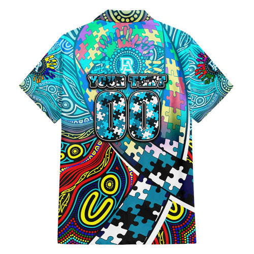 Autism Awareness Australia Port Adelaide Power Family Matching Summer Maxi Dress and Hawaiian Shirt Aboriginal Indigenous Art