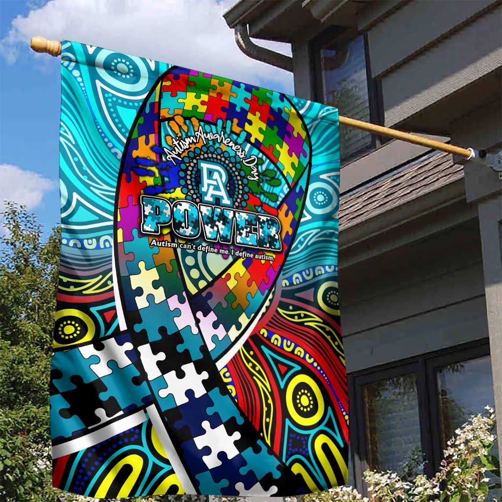 Autism Awareness Australia Port Adelaide Power Garden Flag Aboriginal Indigenous Art