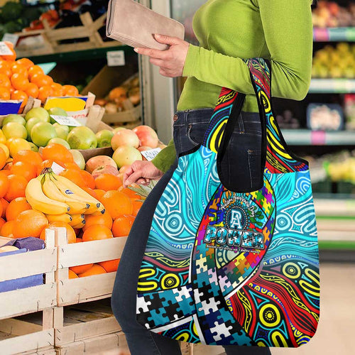 Autism Awareness Australia Port Adelaide Power Grocery Bag Aboriginal Indigenous Art