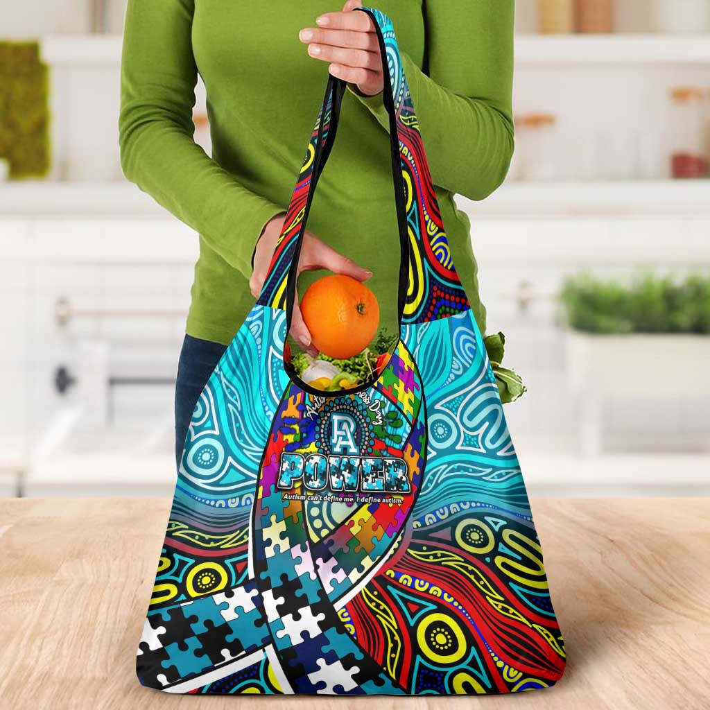 Autism Awareness Australia Port Adelaide Power Grocery Bag Aboriginal Indigenous Art