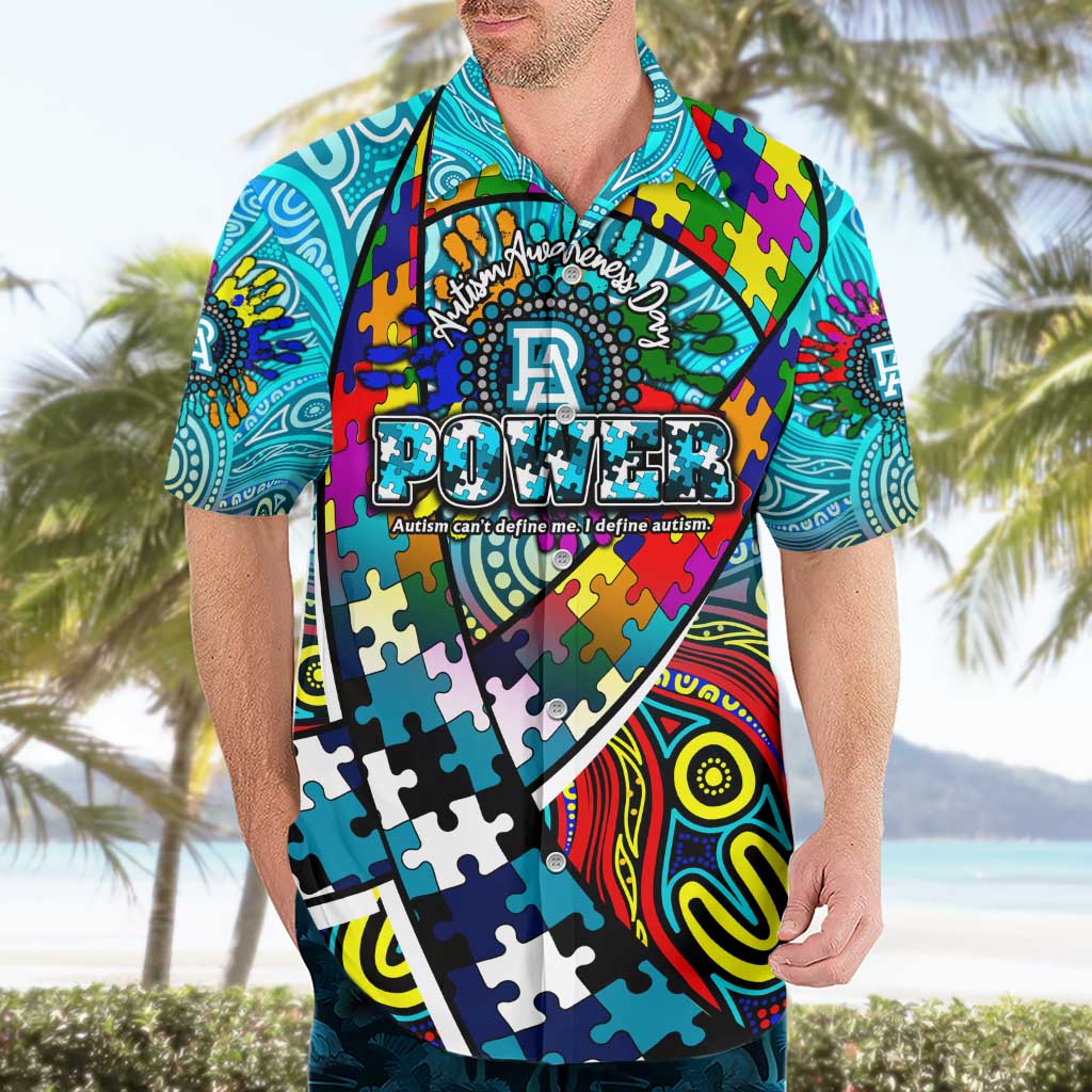 Autism Awareness Australia Port Adelaide Power Hawaiian Shirt Aboriginal Indigenous Art