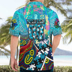 Autism Awareness Australia Port Adelaide Power Hawaiian Shirt Aboriginal Indigenous Art
