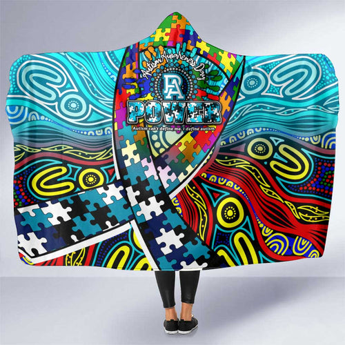 Autism Awareness Australia Port Adelaide Power Hooded Blanket Aboriginal Indigenous Art