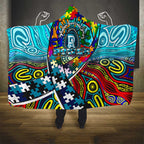 Autism Awareness Australia Port Adelaide Power Hooded Blanket Aboriginal Indigenous Art