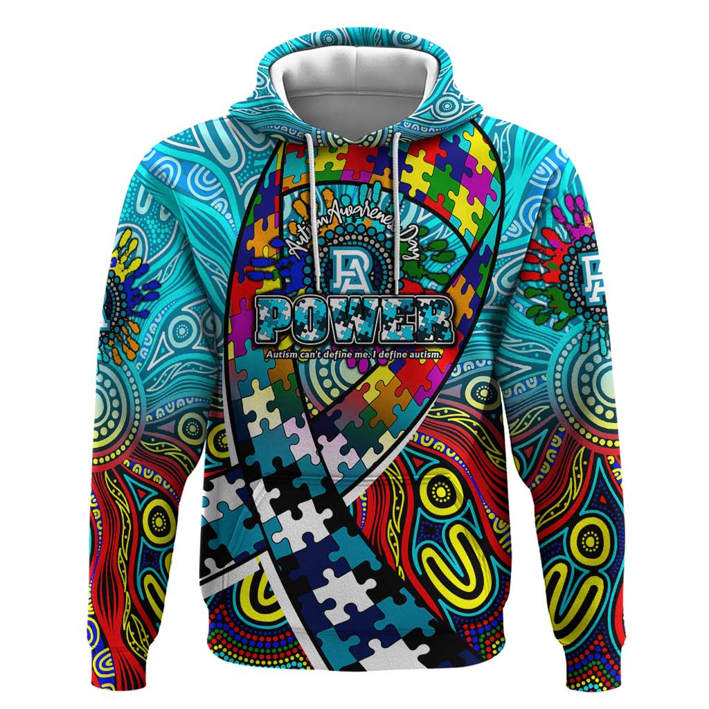 Autism Awareness Australia Port Adelaide Power Hoodie Aboriginal Indigenous Art