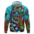 Autism Awareness Australia Port Adelaide Power Hoodie Aboriginal Indigenous Art