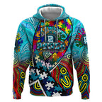Autism Awareness Australia Port Adelaide Power Hoodie Aboriginal Indigenous Art