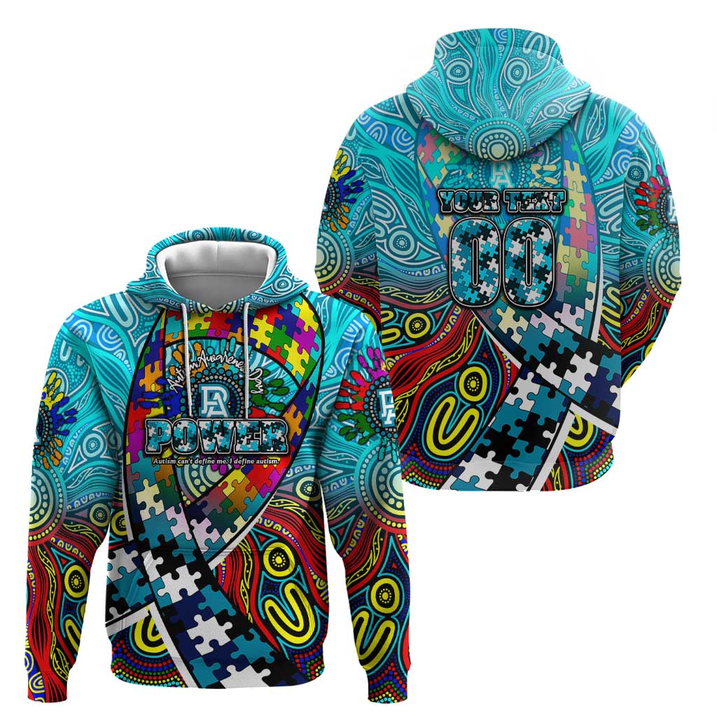 Autism Awareness Australia Port Adelaide Power Hoodie Aboriginal Indigenous Art