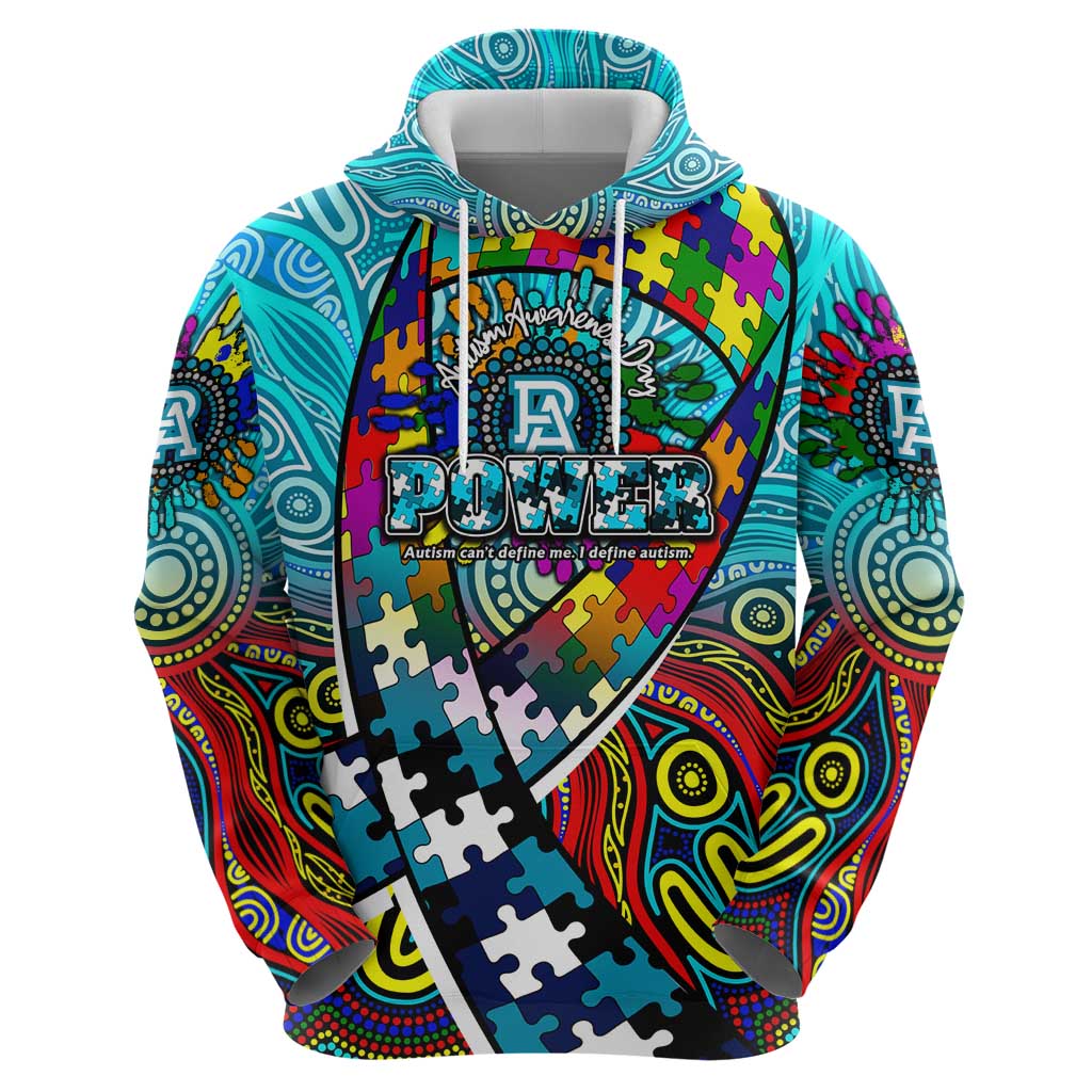 Autism Awareness Australia Port Adelaide Power Hoodie Aboriginal Indigenous Art