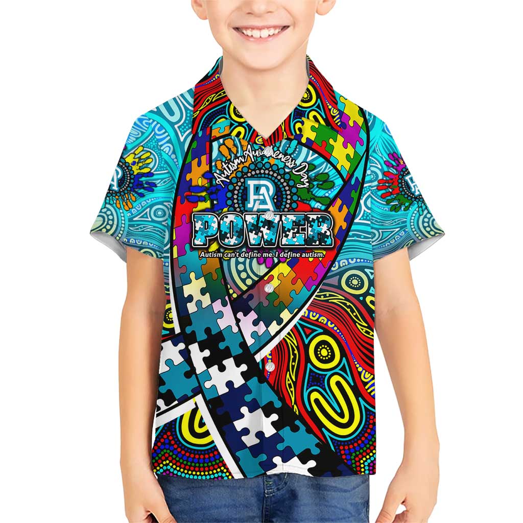 Autism Awareness Australia Port Adelaide Power Kid Hawaiian Shirt Aboriginal Indigenous Art