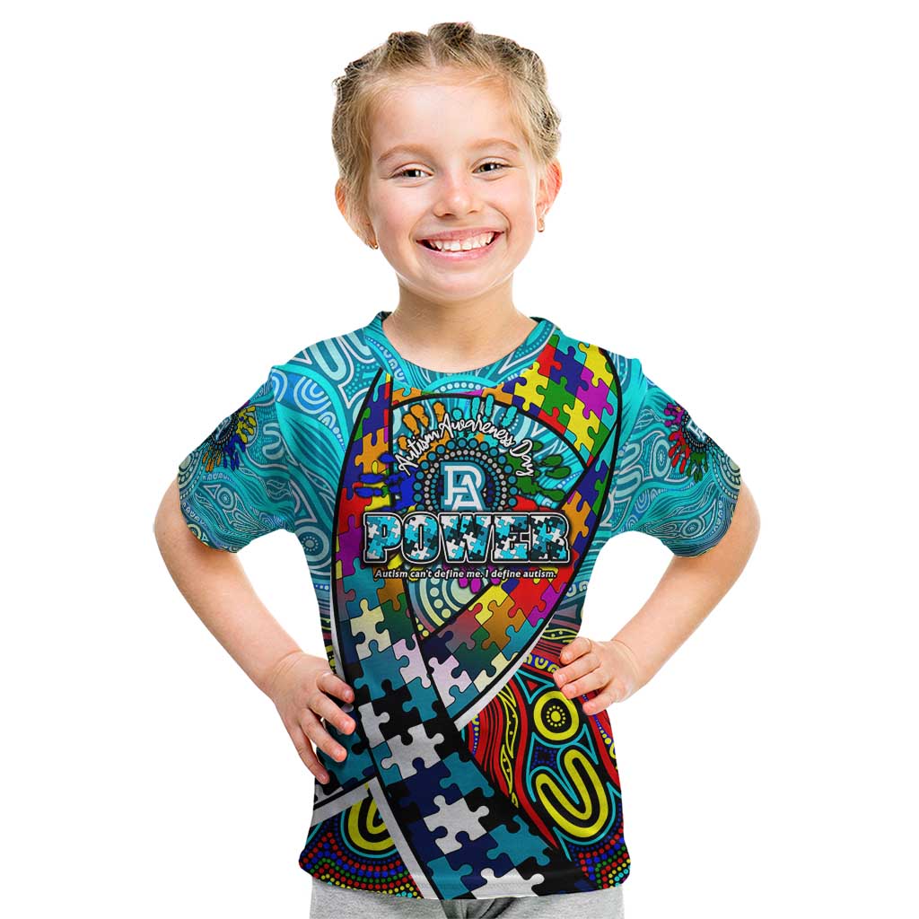Autism Awareness Australia Port Adelaide Power Kid T Shirt Aboriginal Indigenous Art