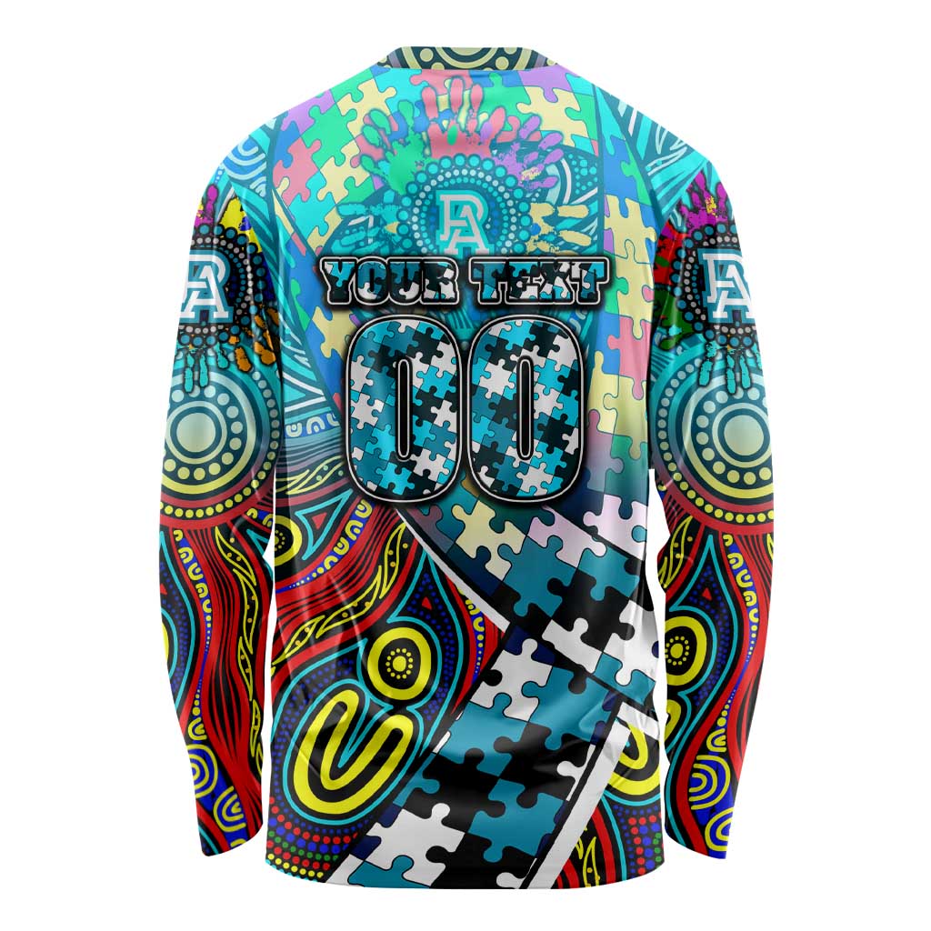 Autism Awareness Australia Port Adelaide Power Long Sleeve Shirt Aboriginal Indigenous Art