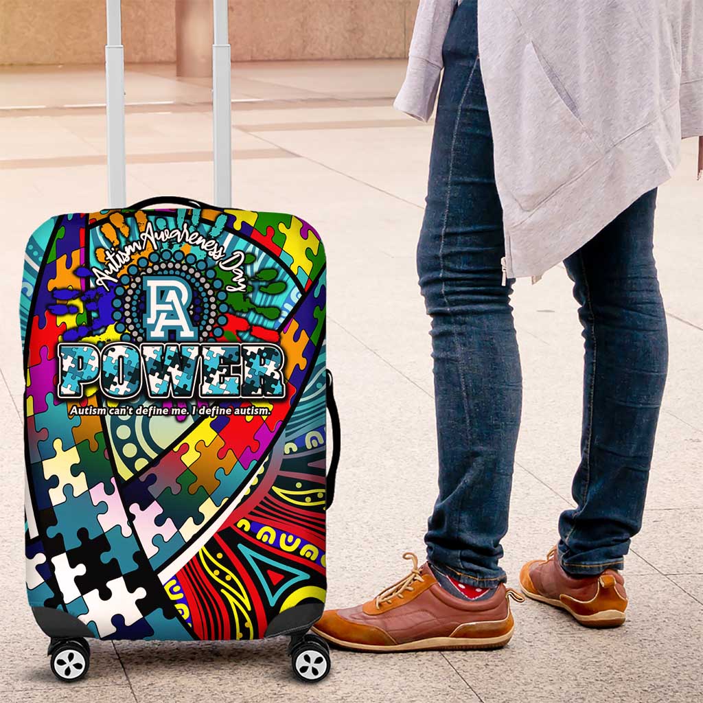 Autism Awareness Australia Port Adelaide Power Luggage Cover Aboriginal Indigenous Art