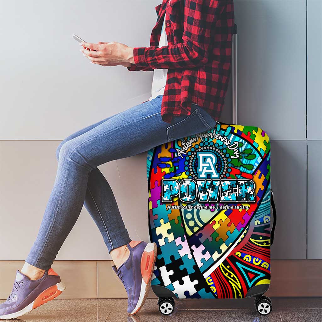 Autism Awareness Australia Port Adelaide Power Luggage Cover Aboriginal Indigenous Art