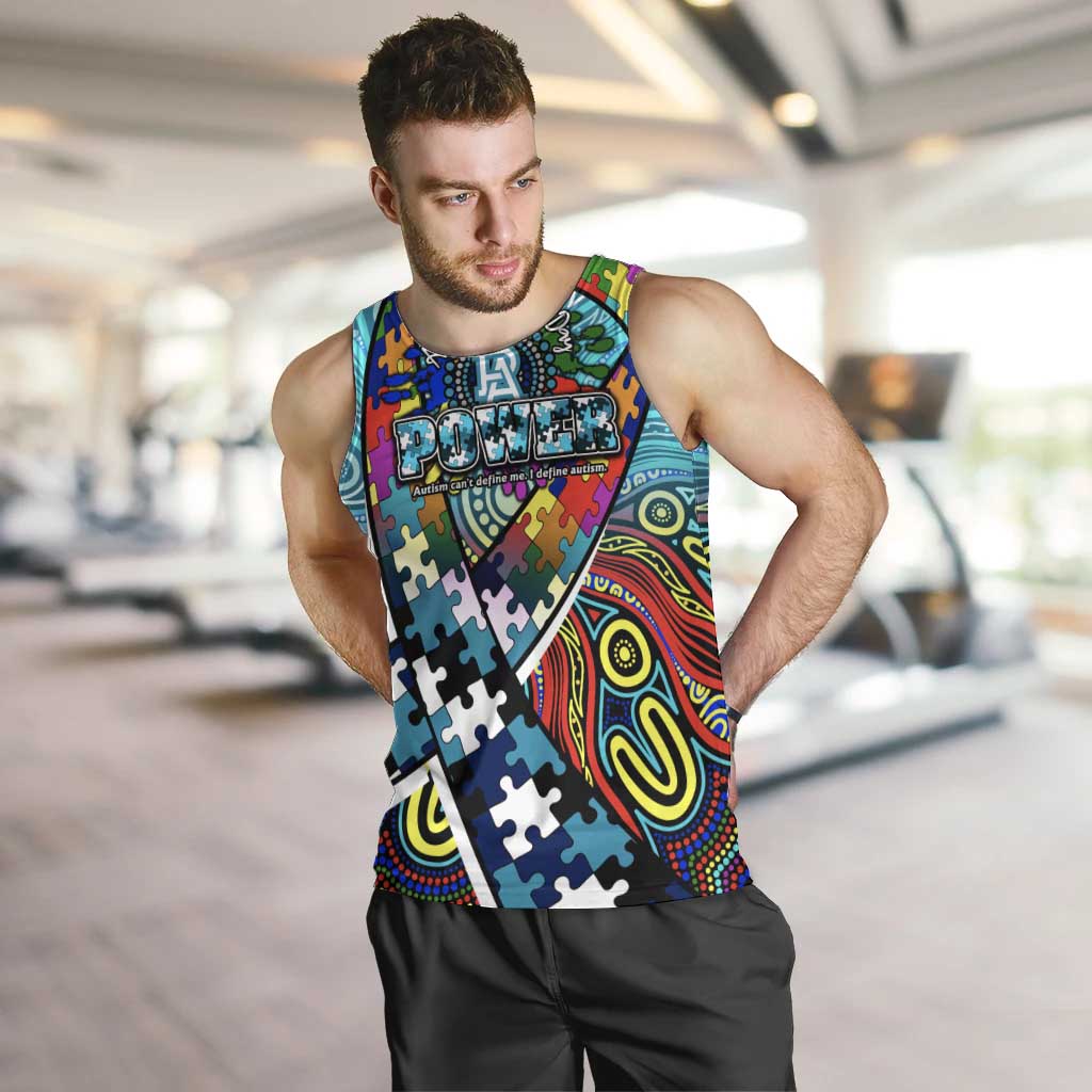 Autism Awareness Australia Port Adelaide Power Men Tank Top Aboriginal Indigenous Art